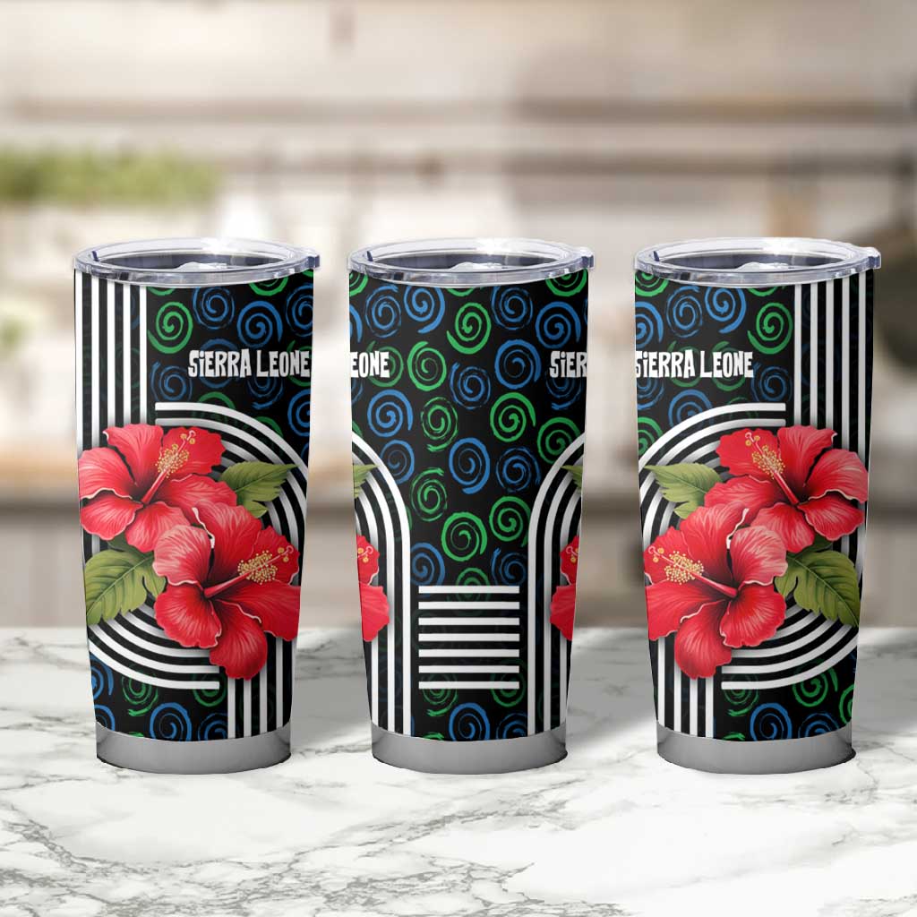 Sierra Leone Tumbler Cup Red Hibiscus Floral Design