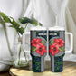 Sierra Leone Tumbler With Handle Red Hibiscus Floral Design