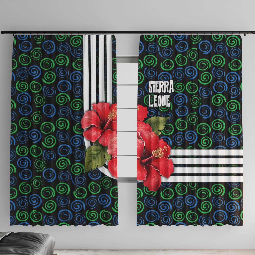Sierra Leone Window Curtain Red Hibiscus Floral Design