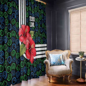 Sierra Leone Window Curtain Red Hibiscus Floral Design