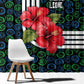 Sierra Leone Window Curtain Red Hibiscus Floral Design