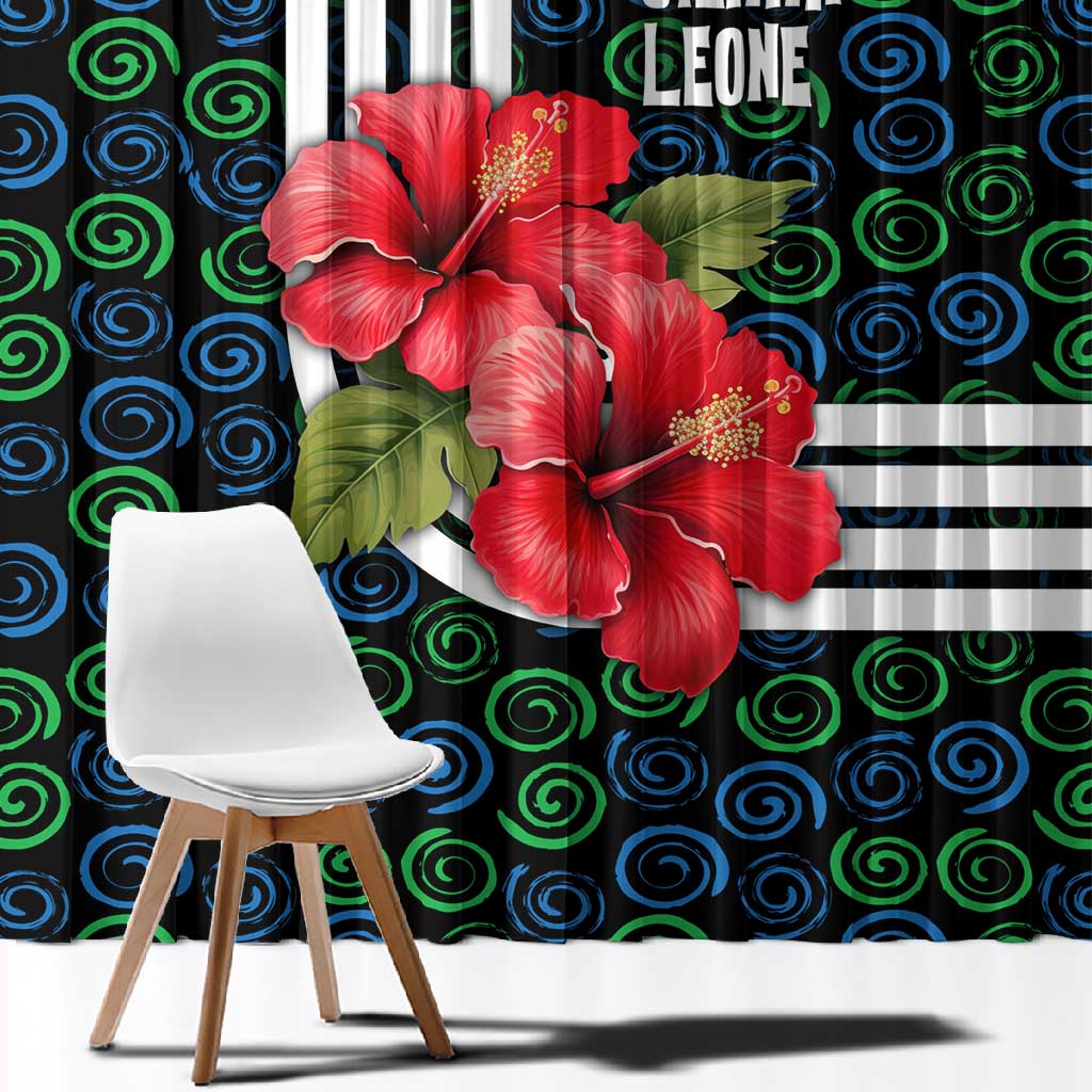 Sierra Leone Window Curtain Red Hibiscus Floral Design