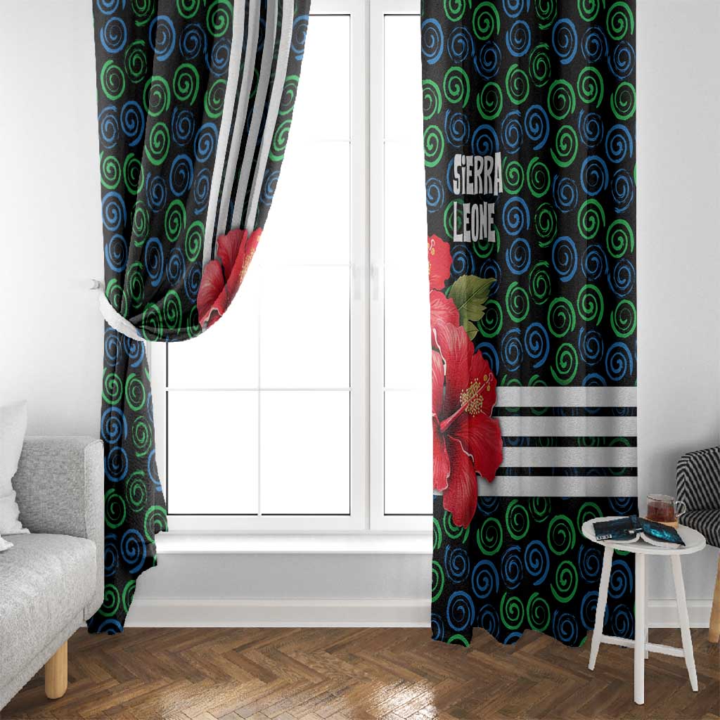 Sierra Leone Window Curtain Red Hibiscus Floral Design