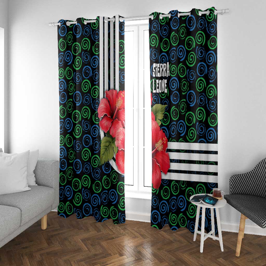 Sierra Leone Window Curtain Red Hibiscus Floral Design