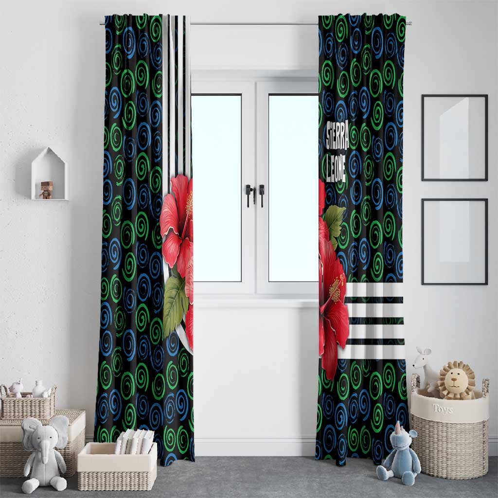 Sierra Leone Window Curtain Red Hibiscus Floral Design