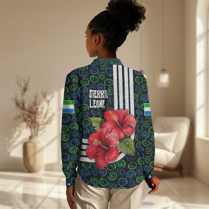 Sierra Leone Women Casual Shirt Red Hibiscus Floral Design