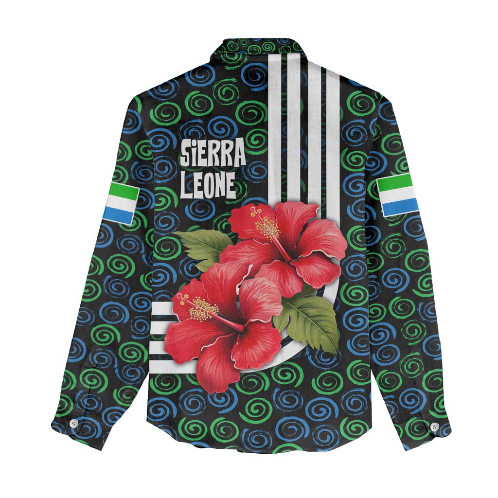 Sierra Leone Women Casual Shirt Red Hibiscus Floral Design