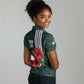 Sierra Leone Women Polo Shirt Red Hibiscus Floral Design