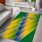 Gabon Flag Area Rug - National Coat of Arms and Vertical Design