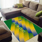 Gabon Flag Area Rug - National Coat of Arms and Vertical Design
