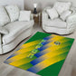 Gabon Flag Area Rug - National Coat of Arms and Vertical Design