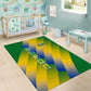 Gabon Flag Area Rug - National Coat of Arms and Vertical Design