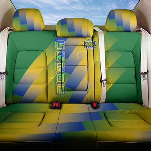 Gabon Flag Back Car Seat Cover - National Coat of Arms and Vertical Design