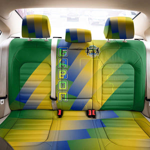 Gabon Flag Back Car Seat Cover - National Coat of Arms and Vertical Design
