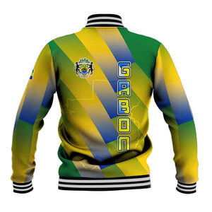Gabon Flag Baseball Jacket - National Coat of Arms and Vertical Design