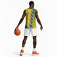 Gabon Flag Basketball Jersey - National Coat of Arms and Vertical Design TS04