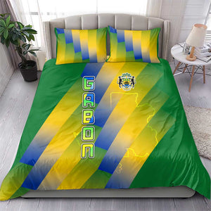 Gabon Flag Bedding Set - National Coat of Arms and Vertical Design