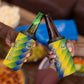 Gabon Flag 4 in 1 Can Cooler Tumbler - National Coat of Arms and Vertical Design