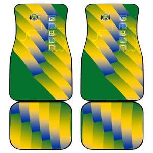 Gabon Flag Car Mats - National Coat of Arms and Vertical Design