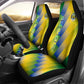 Gabon Flag Car Seat Cover - National Coat of Arms and Vertical Design
