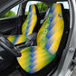 Gabon Flag Car Seat Cover - National Coat of Arms and Vertical Design