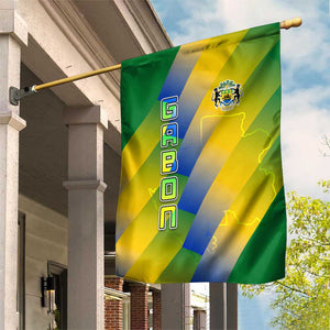 Gabon Flag Garden Flag - National Coat of Arms and Vertical Design