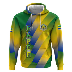 Gabon Flag Hoodie - National Coat of Arms and Vertical Design
