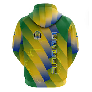 Gabon Flag Hoodie - National Coat of Arms and Vertical Design