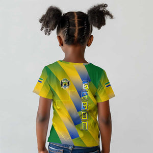 Gabon Flag Kid T shirt - National Coat of Arms and Vertical Design