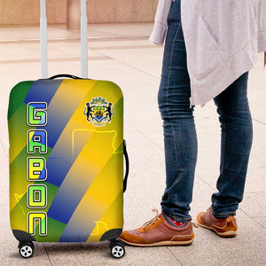 Gabon Flag Luggage Cover - National Coat of Arms and Vertical Design