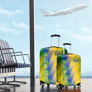Gabon Flag Luggage Cover - National Coat of Arms and Vertical Design