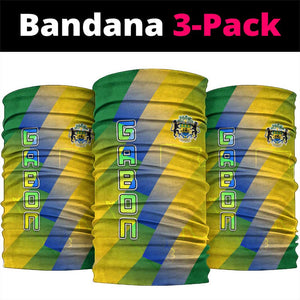 Gabon Flag Neck Gaiter - National Coat of Arms and Vertical Design - African Pride