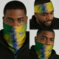 Gabon Flag Neck Gaiter - National Coat of Arms and Vertical Design TS04