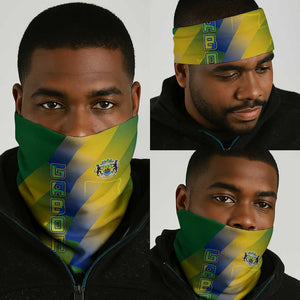 Gabon Flag Neck Gaiter - National Coat of Arms and Vertical Design - African Pride
