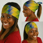 Gabon Flag Neck Gaiter - National Coat of Arms and Vertical Design TS04