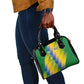 Gabon Flag Shoulder Handbag - National Coat of Arms and Vertical Design