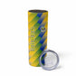 Gabon Flag Skinny Tumbler - National Coat of Arms and Vertical Design