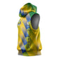 Gabon Flag Sleeveless Hoodie - National Coat of Arms and Vertical Design - African Pride