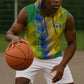 Gabon Flag Sleeveless Hoodie - National Coat of Arms and Vertical Design - African Pride