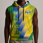 Gabon Flag Sleeveless Hoodie - National Coat of Arms and Vertical Design - African Pride