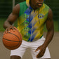 Gabon Flag Sleeveless Zip Hoodie - National Coat of Arms and Vertical Design - African Pride