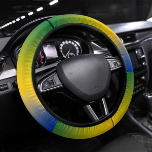 Gabon Flag Steering Wheel Cover - National Coat of Arms and Vertical Design