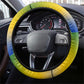 Gabon Flag Steering Wheel Cover - National Coat of Arms and Vertical Design