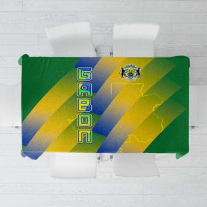Gabon Flag Tablecloth - National Coat of Arms and Vertical Design