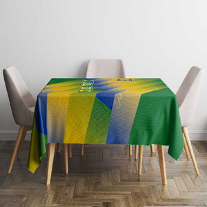Gabon Flag Tablecloth - National Coat of Arms and Vertical Design