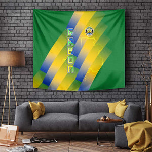 Gabon Flag Tapestry - National Coat of Arms and Vertical Design