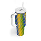 Gabon Flag Tumbler With Handle - National Coat of Arms and Vertical Design
