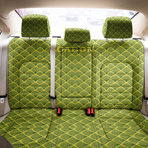 Gabon Tribal Pattern Back Car Seat Cover - National Flag Colors and Bold Text Design