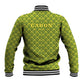 Gabon Tribal Pattern Baseball Jacket - National Flag Colors and Bold Text Design