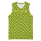 Gabon Tribal Pattern Basketball Jersey - National Flag Colors and Bold Text Design TS04